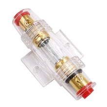 Load image into Gallery viewer, American Terminal 10 Pack AGU Fuse Holder 4 6 8 10 Gauge In Line Glass Fuses AWG Wire Gold