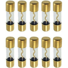 Load image into Gallery viewer, Absolute AGU100 100 AMP AGU GOLD PLATED FUSES ROUND GLASS FUSE, 10 PCS
