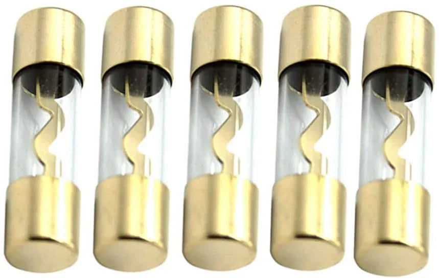 Absolute AGU100 FUSE, 10 PCS Gold AGU 100 AMP CAR STEREO INLINE AMP GLASS FUSE