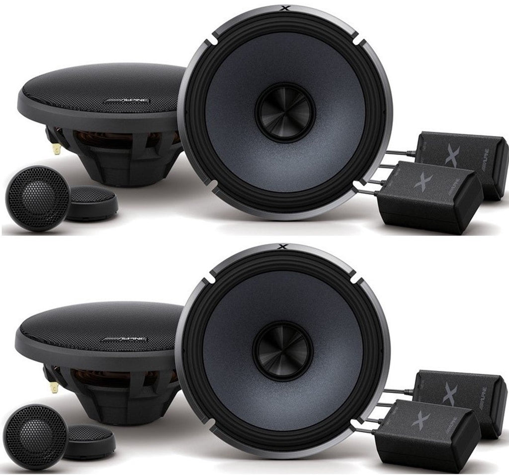 2 Pairs ALPINE X-S65C 6.5" 360 Watt Type-X Component Car Speakers