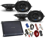 Alpine BBX-F1200 Amplifier with Two Pair of Alpine S-S57 5X7/6X8 Coax Speakers, and Wiring Kit