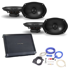 Load image into Gallery viewer, Alpine BBX-F1200 Amplifier &amp; 2 Pair S2-S69 6X9 Coax Speakers 4 Gauge Wiring Kit