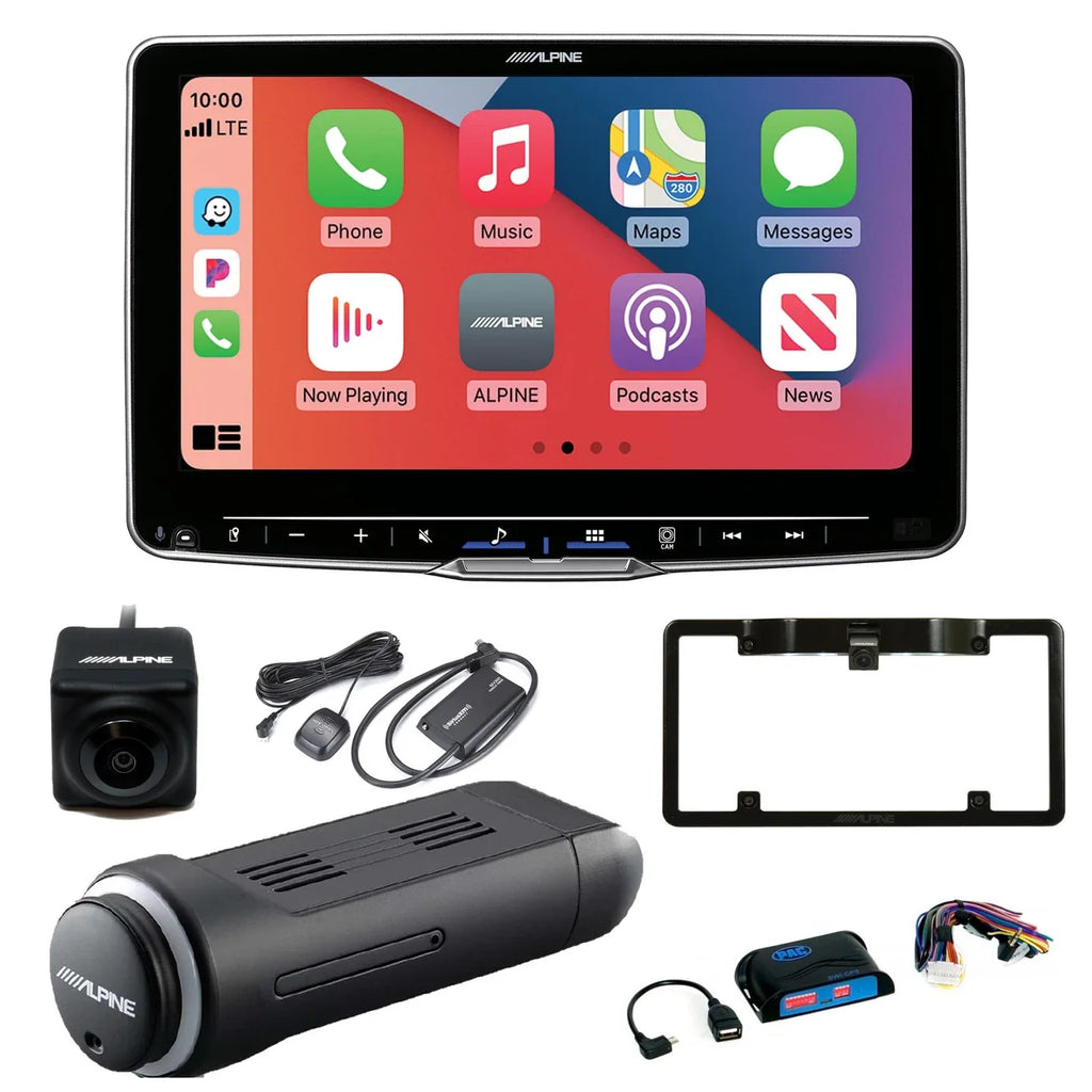 Alpine ILX-F509+SWI-CP5+SXV300v1+HCE-C1100+KTX-C10LP 9" Receiver Android CarPlay Interface Tuner Camera