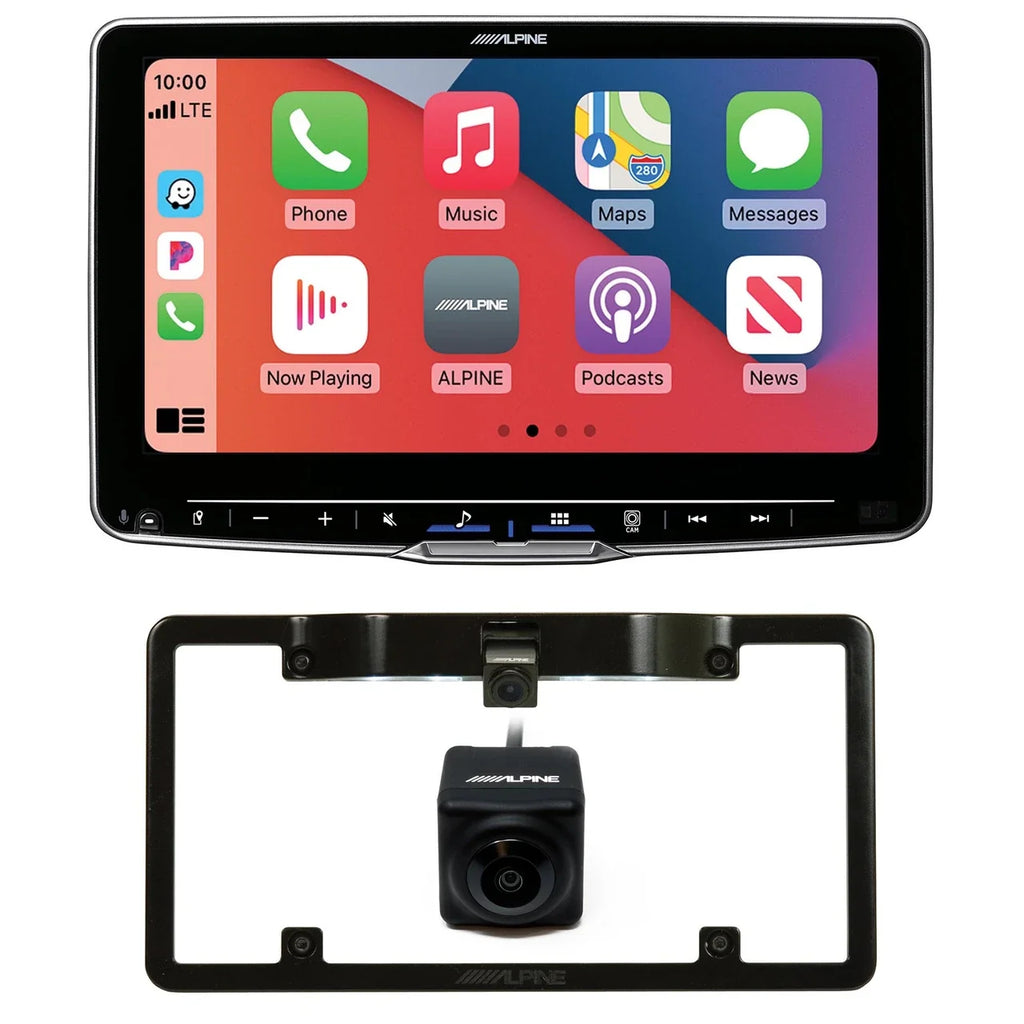 Alpine ILX-F509+KTX-C10LP+HCE-C1100 9" Receiver Android CarPlay + Frame Back Up Cam
