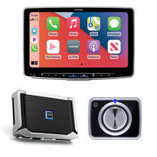 Load image into Gallery viewer, Alpine ILX-F509+X-A90V+RUX-H02 CarPlay/Android Auto Receiver with 900W 5-CH Amp, and Volume/Bass Knob