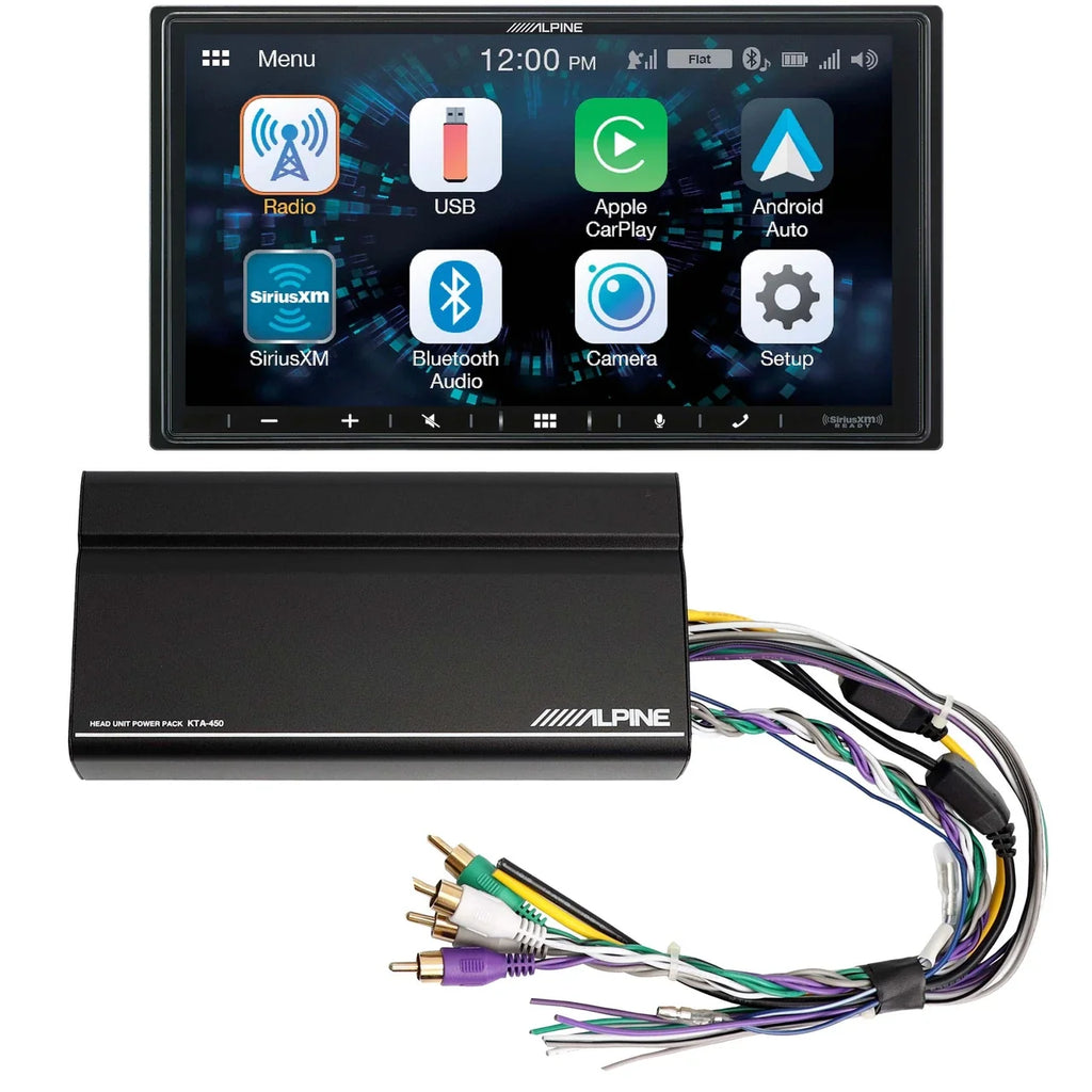 Alpine iLX-W670 7" Bluetooth Carplay +KTA-450 Power Pack + Accessory Bundle