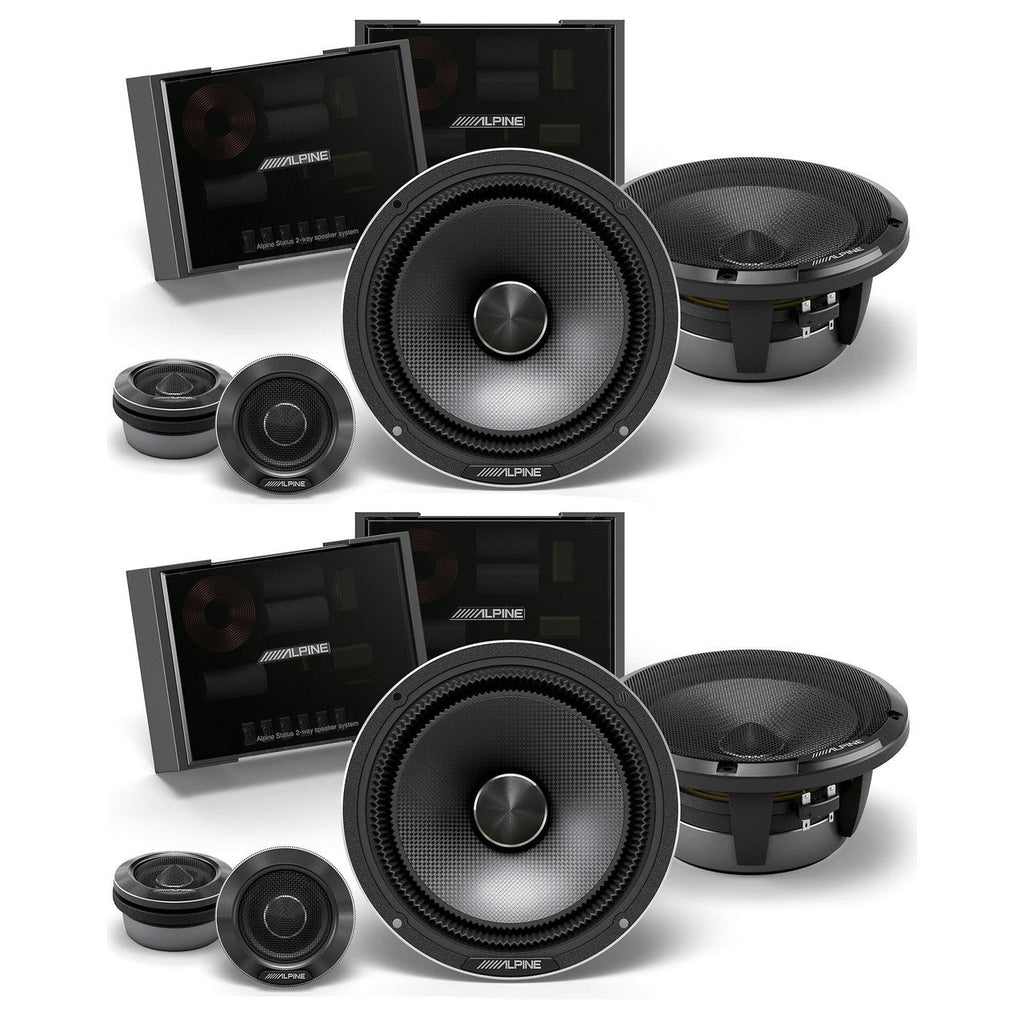 2 Alpine HDZ-65C 600W Status Hi-Res 6-1/2" (16.5cm) 2-Way Component Speaker Set