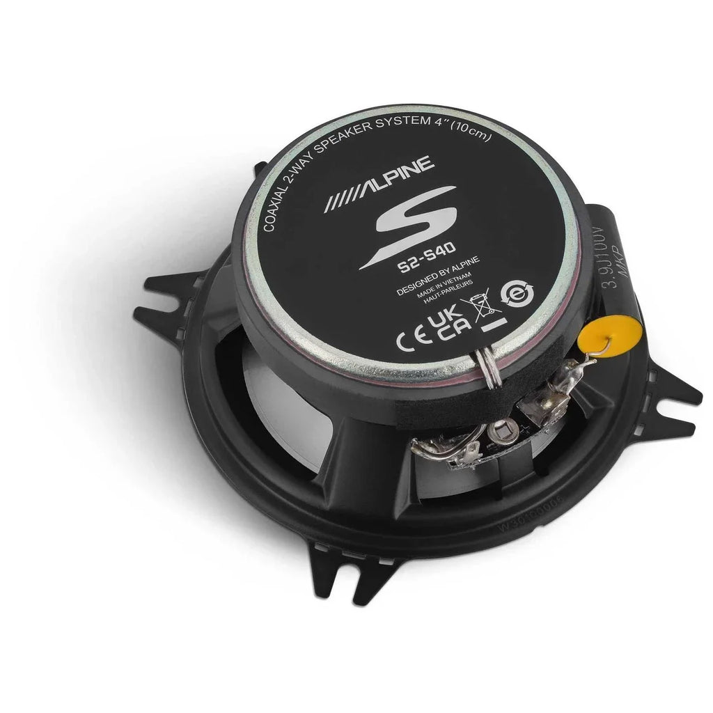 Alpine S2-S40C 4" Component & S2-S40 4" Coaxial Speaker Set + Accessory Bundle