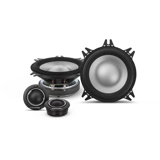 Alpine S2-S40C 4" Component & S2-S40 4" Coaxial Speaker Set + Accessory Bundle