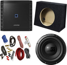Load image into Gallery viewer, Alpine Bundle Compatible with Universal Vehicles W10S4 Single 10&quot; Loaded Sub Box Enclosure with S2-A60M 1200W Amplifier
