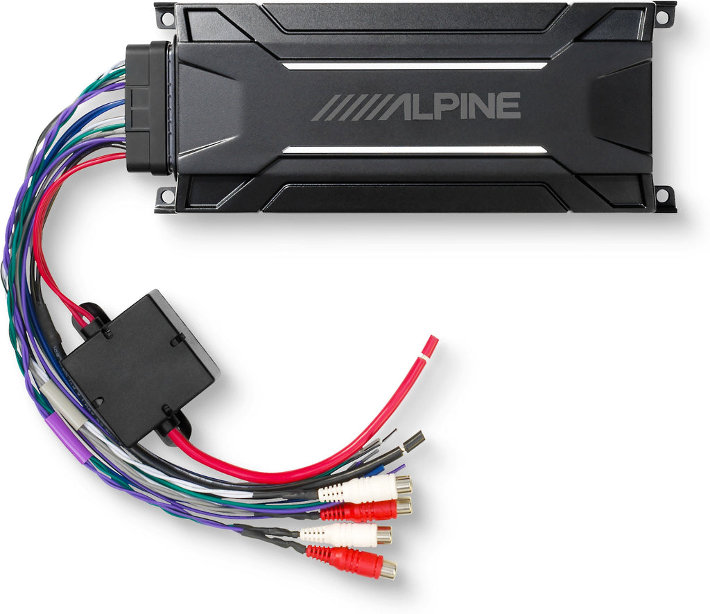 Alpine S-SB10V 10" Vented Loaded Halo Enclosure with Alpine KTA-30MW Mono and KTA-30FW 4-Channel Weather Resistant Amplifiers