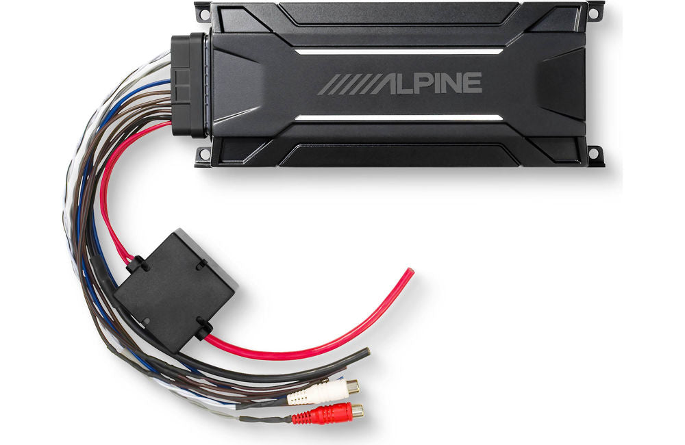 Alpine S-SB10V 10" Vented Loaded Halo Enclosure with Alpine KTA-30MW Mono and KTA-30FW 4-Channel Weather Resistant Amplifiers