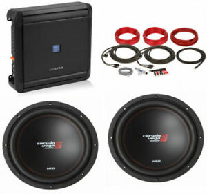 Alpine S-A32F 4-Ch Amplifier + 2 Cerwin-Vega 12" Subwoofers + Absolute 8G Amp Kit