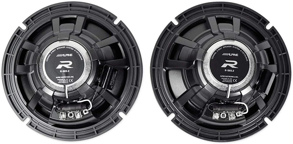 2 Pair Alpine R-S65.2 6 1/2" 200 Watt Speakers with 20' Speaker Wire