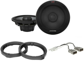 Alpine R2-S65 + Front or Rear Speaker Adapters + Harness Fit Select Honda Acura Vehicles