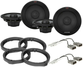 2 Alpine R2-S65 Front & Rear Speaker Adapters Harness Fit Select Honda Acura