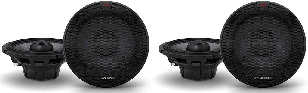 2 Pair Alpine R-S65.2 R-Series 6 1/2-inch Coaxial 2-Way Speakers