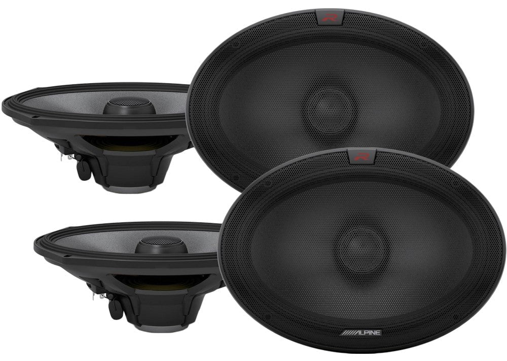 2 Alpine R-S69.2 6x9 Inch Car Speaker 600W Peak, 200W RMS R-Series 6x9 Inch Coaxial 2-Way Speakers