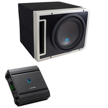 Load image into Gallery viewer, Alpine R-A75M Mono Power Amplifier with R-SB10V 10 Inch Subwoofer Enclosure &amp; RUX-KNOB.2