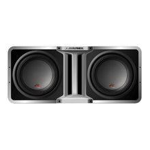 Load image into Gallery viewer, Pkg Pair of R-SB10V Alpine Halo Series 10&quot; linkable ported subwoofer enclosure + Alpine KTX-H10 Linking Kit