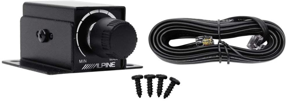 Alpine R2-A60F 4 Channel 600 Watt Class D Car Audio Amplifier & RUX-KNOB.2 Remote Bass Knob Bundle