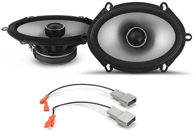 Alpine S-S57 5x7" Front Factory Speaker Replacement Kit For 1989-97 Ford Thunderbird + Metra 72-5512 Speaker Harness