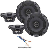 2 Alpine SPE-5000 120W 5.25” 2-Way Type-E Coaxial Car Speakers w/ Silk Tweeters with 20 Feet Speaker Wire Package