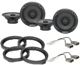 2 Alpine EL-E65-G + Front & Rear Speaker Adapters + Harness Fit Honda Acura Vehicles