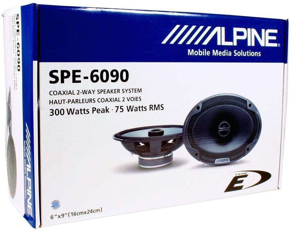 2 Pair Alpine SPE-6090 6X9" 600W 2-Way Type-E Series Coaxial Speakers