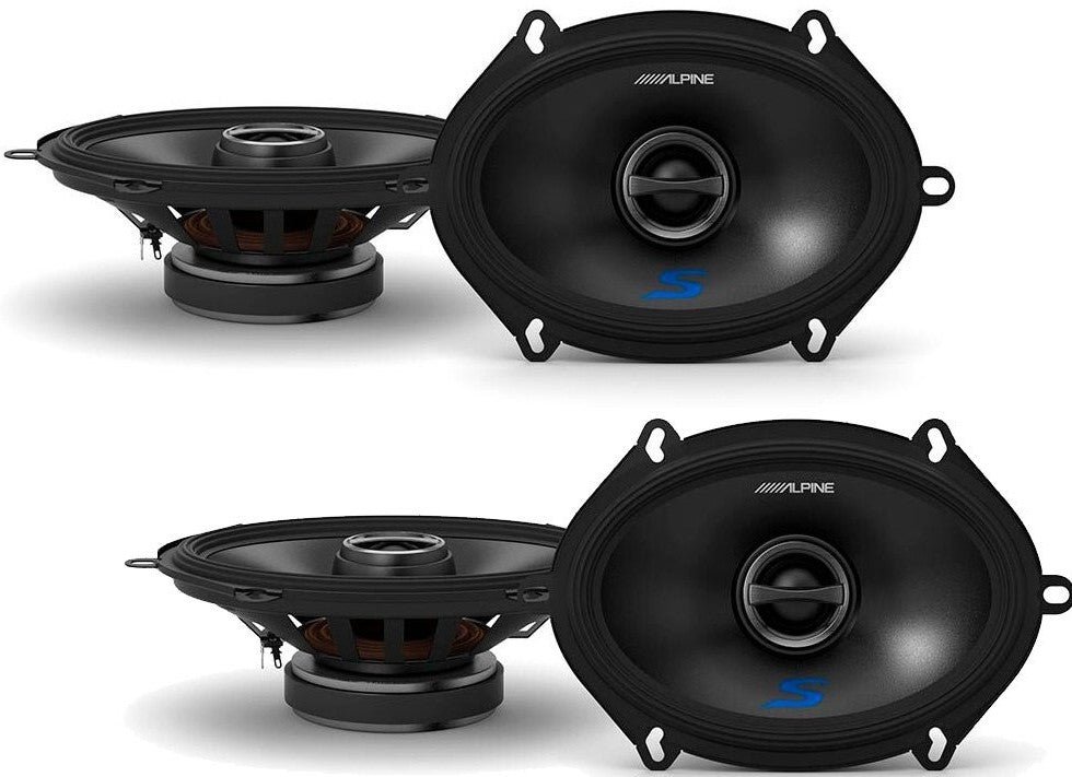 2 Pair ALPINE S-S57 230 Watt 5x7" Car Audio Coaxial 2-Way Speakers