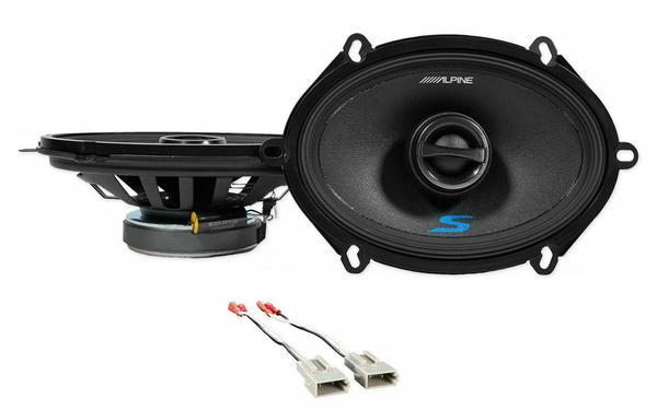 Alpine S-S57 5x7" Front Factory Speaker Replacement Kit For 1991-1994 Mazda Navajo + Metra 72-5512 Speaker Harness