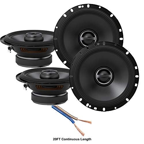 2 Pair Alpine S-S65 Car Audio Type S Series 6 1/2" 320 Watt Speakers + 20' Speaker Wire Package