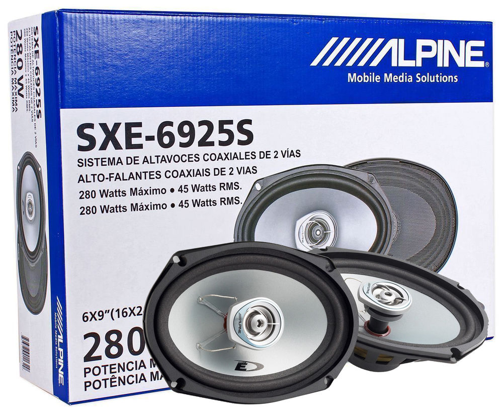 4 Alpine SXE Series 2-Way 6x9" Coaxial Speakers, 280W Peak Power (SXE-6925S)