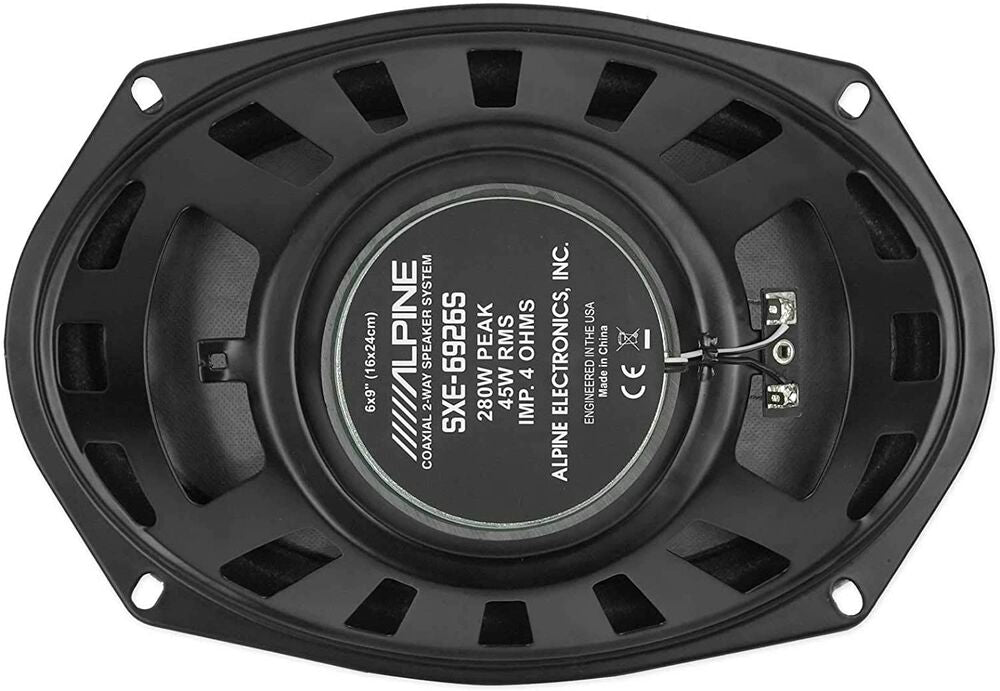 4 Alpine SXE Series 2-Way 6x9" Coaxial Speakers, 280W Peak Power (SXE-6925S)