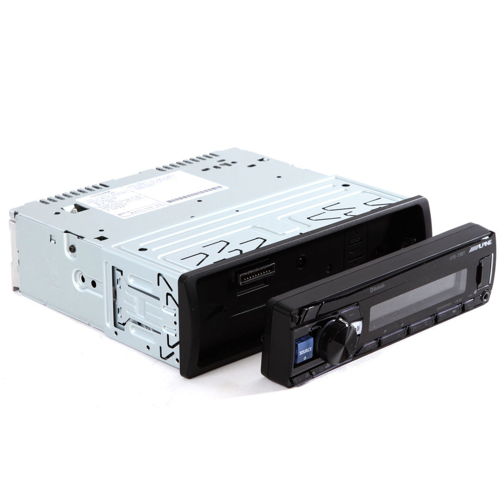 Alpine UTE-73BT In-Dash Digital Media Receiver with Bluetooth & KIT10 Installation AMP Kit