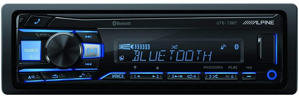 Alpine UTE-73BT Single-DIN Car Digital Media Stereo for 1994-2001 Dodge Ram & KIT10 Installation AMP Kit