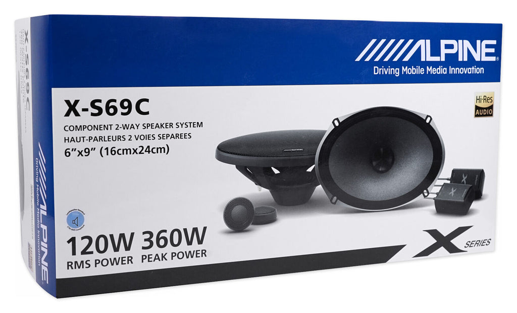 2 Alpine X-S69C 6" x 9" 6x9" 2-Way Component Car Speaker 720W X-Type