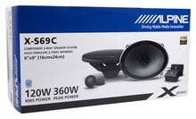 Load image into Gallery viewer, 2 Alpine X-S69C 6&quot; x 9&quot; 6x9&quot; 2-Way Component Car Speaker 720W X-Type