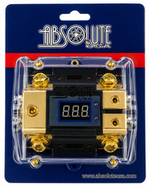 Absolute AND-600 Digital ANL Fuse Holder LED Voltmeter Display 0/4 Gauge Power Distribution Block Includes (2) 150A ANL Fuse