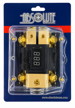 Charger l'image dans la galerie, 2 Absolute AND-600 Digital ANL Fuse Holder LED Voltmeter Display 0/4 Gauge Power Distribution Block Includes (2) 150A ANL Fuse