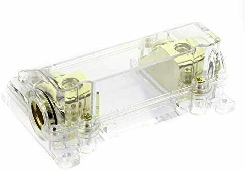 Absolute USA ANH-0 Gold Inline ANL Fuse Holder Fits 0, 2, 4 Gauge with 200AMP Fuse