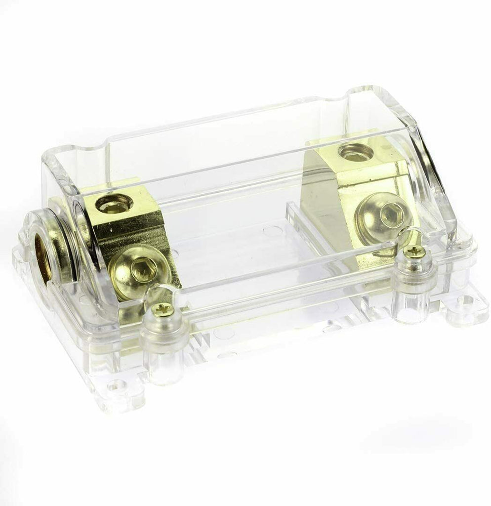 Absolute USA ANH-0 Gold Inline ANL Fuse Holder Fits 0, 2, 4 Gauge with 140AMP Fuse
