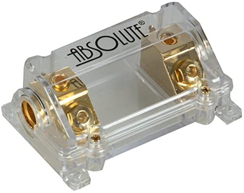 Absolute USA ANH-0 Gold Inline ANL Fuse Holder Fits 0, 2, 4 Gauge with 150AMP Fuse