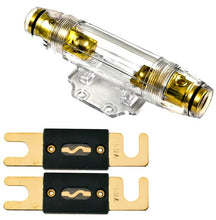 Charger l&#39;image dans la galerie, Absolute ANH-2 0/2/4 Gauge AWG in-Line ANL Fuse Holder &amp; 2 Gold Plated 150 Amp Fuse