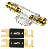 Absolute ANH-2 0/2/4 Gauge AWG in-Line ANL Fuse Holder & 2 Gold Plated 150 Amp Fuse