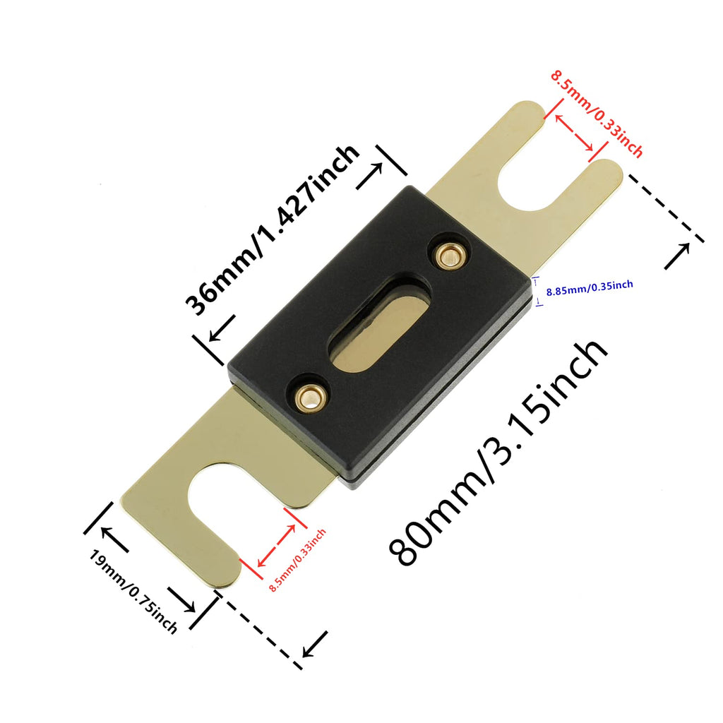 Absolute ANL80-2, 2 Pack ANL Fuses 80 Amp Gold Plated