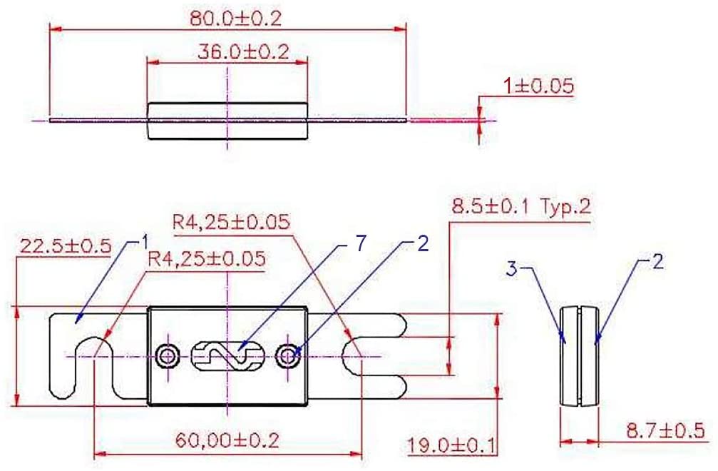 2 Absolute ANL80 80 Amp ANL Fuse Gold Plated High Quality Fuses Car Audio Blade