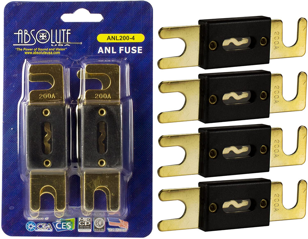 Absolute USA ANL100-4 4 Pack ANL 100 Amp Gold Plated Fuse