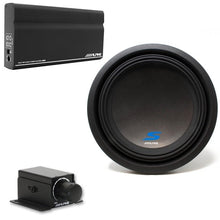 Load image into Gallery viewer, Alpine S-W12D2 RUX-KNOB.2 KTA-200M Mono Power Pack Amp with 12&quot; Subwoofer and Bass Knob