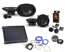 Load image into Gallery viewer, Alpine BBX-F1200 Amplifier with Alpine S-S69C 6X9 Component Set, S-S50 5.25&quot; Coax Speakers, and Absolute 8 Gauge Wiring Kit